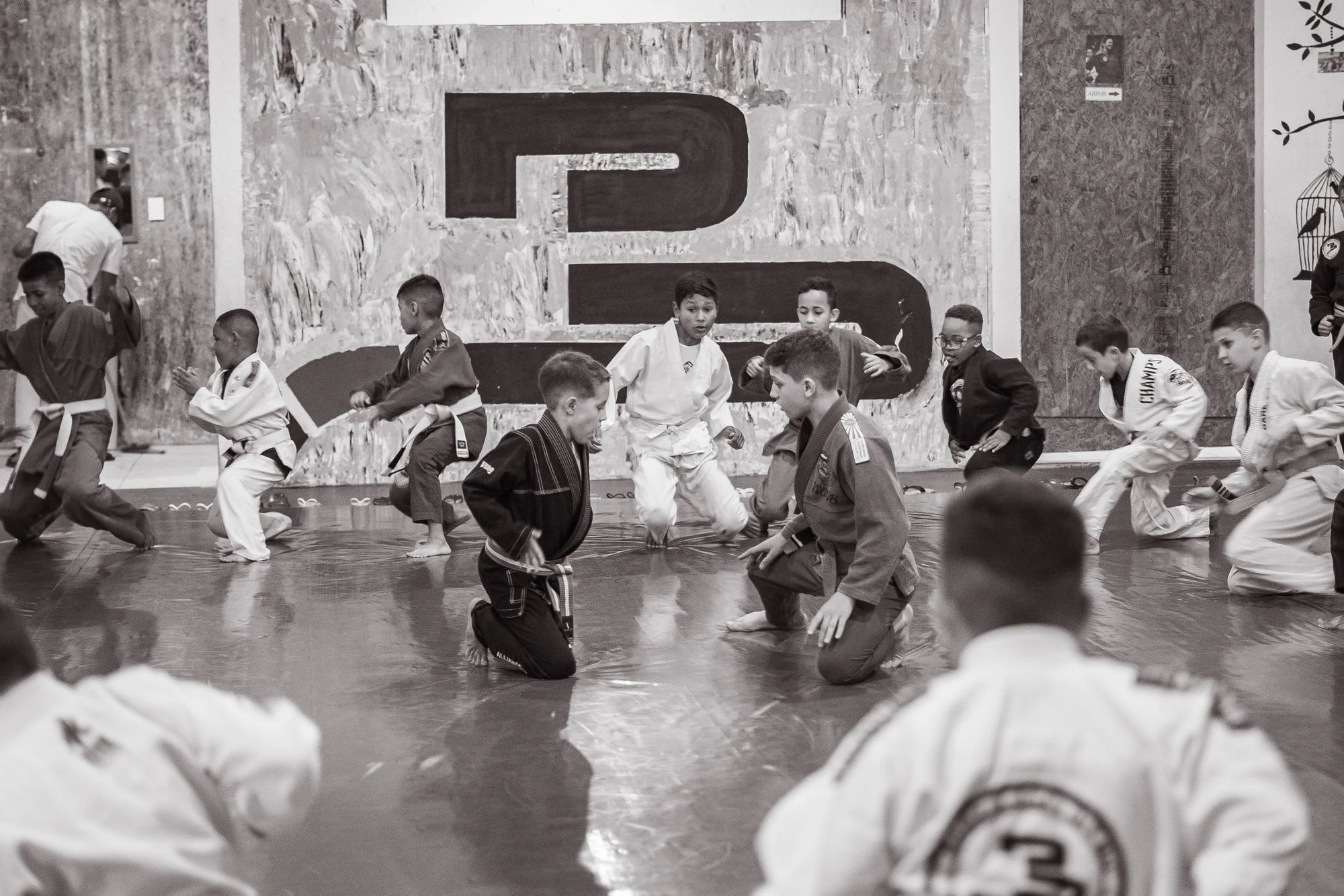 Grupo de practicantes compartiendo un momento en el tatami